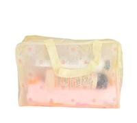 Sunicon Travel Cosmetic Bag,Travel Toiletry Pouch Clear Waterproof Cosmetic Bag PVC Transparent Plastic Makeup Organizing Bags for Bathroom Vacation and Organizing (Yellow)