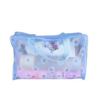 Sunicon Travel Cosmetic Bag,Travel Toiletry Pouch Clear Waterproof Cosmetic Bag PVC Transparent Plastic Makeup Organizing Bags for Bathroom Vacation and Organizing (Blue)