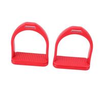 Sunicon Un par de estribos de Alta Resistencia con Almohadillas de Goma Antideslizantes, Hechos de plástico de ingeniería, Accesorios para Equipos ecuestres, Rojos (Large)