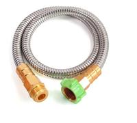 Sunifier Manguera de jardín corta de metal de 3 pies, líder de manguera de acero inoxidable de 3 pies, extensión de manguera de agua pequeña, extensor de manguera ligero para exteriores (3 pies)