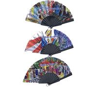 SUNINCANS Abanico de mano plegable para mujer Puerto Rico Art Design 3 piezas