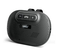 SUNITEC Kit de teléfono manos libres para coche Bluetooth: compatible con Siri Bluetooth altavoz manos libres para llamadas de teléfono celular, kit inalámbrico para coche con clip de visera BC966C