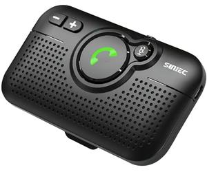 SUNITEC Manos Libres Coche Bluetooth 5.0 con Siri, Google Asistente,Indicaciones de Voz,Conexión de 2 Teléfonos Simultáneamente,3W Altavoz Inalámbrico con Clip de Visera-BC980P, alimentado por batería