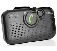 SUNITEC Manos Libres Coche Bluetooth: con Siri y Google Assistant - Indicaciones de Voz - Conexión de 2 Teléfonos Simultáneamente con Clip de Visera