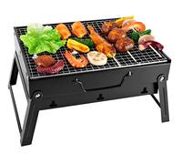 Sunjas - Barbacoa plegable de carbón o madera, para camping o viaje, Schwarz NR.1