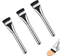 Sunjiyan 3 unids set super flat pincel de maquillaje, pincel de maquillaje de base ultra fino, pincel superior plano, adecuado para pincel de base, herramienta de maquillaje facial