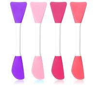 Sunjiyan Aplicador de máscara de silicona, 4 piezas de cepillo de máscara de doble cabeza, espátula de mezcla facial, herramienta de cepillo de belleza suave para maquillaje