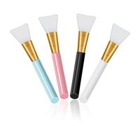 Sunjiyan Aplicador de máscara de silicona, aplicador flexible de máscara de arcilla facial, herramienta de hidratación sin pelo, cepillo suave para barro, arcilla (4 piezas)