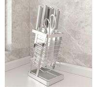 Sunjiyan Bloque de cuchillos de acero inoxidable (cuchillos no incluidos), bloque de cuchillos para encimera de cocina, soporte de almacenamiento para cuchillos de cocina