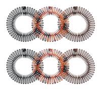 Sunjiyan Diadema elástica con peine para mujer, diadema flexible en zigzag para niñas, soporte en espiral para mujer, peines circulares completos para cabello roto (6 piezas, 3 colores)