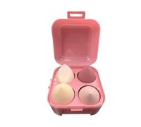 Sunjiyan Esponja de maquillaje de 4 piezas, esponja de base, sin látex, aplicador de licuadora de belleza con estuche de esponja