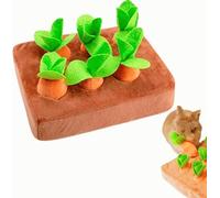 Sunjiyan Juguetes interactivos de enriquecimiento de conejos, escondite y busca chirriantes con zanahoria de felpa para aburrimiento y estimulación, rompecabezas de conejo para cachorros, conejillos