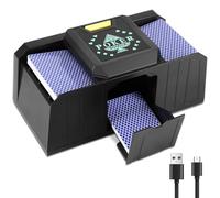 SUNJULY Mescolatore di Carte Elettrico 1-2 mazzi, mescolatore di Carte Automatico, mescolatore di Carte da Casinò, rapido Alimentato Tramite USB/Batteria, Strumento di Gioco per Giochi da Tavolo