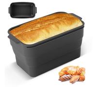 SUNJULY Molde de silicona para hornear pan, molde rectangular con tapa, molde de caja antiadherente, molde plegable resistente al calor, molde de silicona para tartas, pan, pan tostado, sin BPA, 22,5