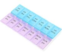 Sunkangkang Pastillero organizador de 7 días 2 veces al día, pastillero de viaje para suplementos, pastillero de viaje, organizador de vitaminas