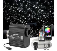 SUNKENET 12W Twinkle&Meteor 2-in-1 Fibra óptica led, 650pcs*0.75mm*3m+Shooting Star Light Kit con aplicación Bluetooth/Remoto/Control de música, Luces de Fibra óptica Coche/hogar/Teatro