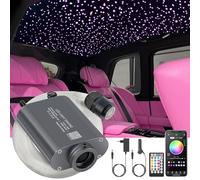 SUNKENET 16W fibra óptica led, 500pcs of (0.75+1.0+1.5mm)*4m luces de fibra óptica para techo de coche y decoración del hogar, luces estrelladas con aplicación Bluetooth/control remoto/modo de música