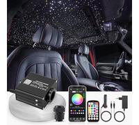 SUNKENET 16W Twinkle fibra óptica led, 650pcs*0.75mm*4m luces de fibra óptica con aplicación Bluetooth/remoto/Control de música, luces estrelladas led para coche/hogar/teatro