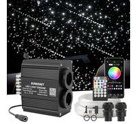 SUNKENET 18W Twinkle&Meteor 2-in-1 Fibra óptica led, 800pcs*0.75mm*3m+Shooting Star Light Kit con aplicación Bluetooth/Remoto/Control de música, Luces de Fibra óptica Coche/hogar/Teatro