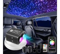 SUNKENET 20W Twinkle Fibra óptica led, 550pcs*0.75mm*3m Luces de Fibra óptica con aplicación Bluetooth/Remoto/Control de música, Luces estrelladas led para Coche/hogar/Teatro
