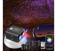 SUNKENET 20W Twinkle Fibra óptica led, 800pcs*0.75mm*3m Luces de Fibra óptica con aplicación Bluetooth/Remoto/Control de música, Luces estrelladas led para Coche/hogar/Teatro