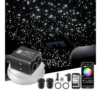SUNKENET 20W Twinkle Fibra óptica led, 800pcs*0.75mm*4m Luces de Fibra óptica con aplicación Bluetooth/Remoto/Control de música, Luces estrelladas led para Coche/hogar/Teatro