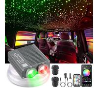 SUNKENET 32W fibra óptica led, 800pcs*0.75mm*4m luces de fibra óptica para techo de coche y decoración del hogar, luces estrelladas led con aplicación Bluetooth/control remoto/modo de música