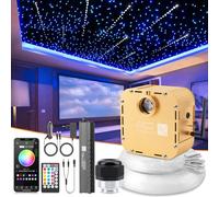 SUNKENET 32W Meteor Twinkle fibra óptica led, Bluetooth/Remoto/Control de música luces de fibra óptica+Kit de luces de estrellas fugaces, 1000pcs*0.75mm*4m para coche/hogar