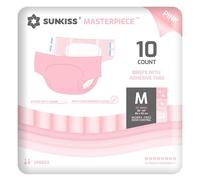SUNKISS Masterpiece Pañales para Adultos con Máxima Absorción, Bragas Absorbentes Unisex para Incontinencia, Mujeres y Hombres, Protección Durante la Noche, Rosa, Talla M, 10 Unidades