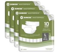 SUNKISS Masterpiece Pañales para Adultos con Máxima Absorción, Bragas Absorbentes Unisex para Incontinencia, Mujeres y Hombres, Protección Durante la Noche, Blanco, Talla L, 40 Unidades