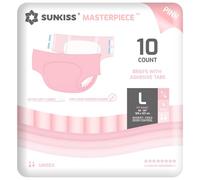 SUNKISS Masterpiece Pañales para Adultos con Máxima Absorción, Bragas Absorbentes Unisex para Incontinencia, Mujeres y Hombres, Protección Durante la Noche, Rosa, Talla L, 10 Unidades
