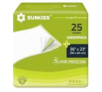 SUNKISS TrustPlus Empapadores Desechables 90cm x 60cm para Incontinencia, Súper Absorbentes, Antifugas, Protectores de Cama y Muebles, Pañales para Adultos, Niños, Ancianos y Mascotas, Paquete de 25