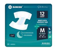 SUNKISS TrustPlus Pañales para Adultos Durante la Noche con Máxima Absorción, Bragas Absorbentes Unisex para Incontinencia, Mujeres y Hombres, Control de Olores, Talla M, 12 Unidades