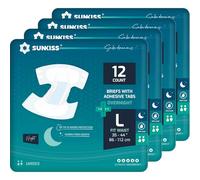 SUNKISS TrustPlus Pañales para Adultos Durante la Noche con Máxima Absorción, Bragas Absorbentes Unisex para Incontinencia, Mujeres y Hombres, Control de Olores, Talla L, 48 Unidades