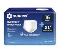 SUNKISS TrustPlus Pantalones Incontinencia para Adultos, Bragas Absorbentes para Hombres y Mujeres, Ropa Interior Absorbentes para Ancianos, Unisex, Bloquean el Olor, XL Noche, 16 Unidades