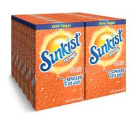 Sunkist Soda Singles To Go Drink Mix 12 cajas de 6 paquetes - 72 porciones en total, naranja, 250 ml