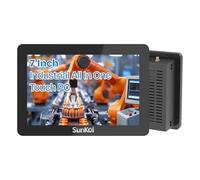 SunKol 7 Pulgadas Panel PC Industrial Embebido,IP65 Pantalla Táctil Capacitiva 1024 * 600,VESA,Computer para Automatización,LAN,4xUSB,2xRS232(I3-7100U,No RAM & Storage & System)