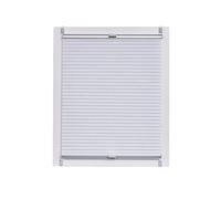 SUNL Ines Panal Plisado Fabricado en Alemania, DKL, Klemmfix Plata Gris Carril, 90 x 150, plástico, Blanco, 90 x 2.3 x 150 cm