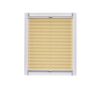 SUNL Ines Plisado Fabricado en Alemania, luz de día, Crêpes Uni Klemmfix, Plata Gris Carril, 135 x 150, plástico, Amarillo, 135 x 2.3 x 150 cm