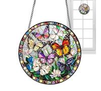 Sunlight Catcher Ornament, Acrylic Window Decor, 7.8 Inch Jigsaw Puzzle Hanging Suncatcher, Romantic 2D Crystal Style Panel, Porch Garden Balcony Bedroom Living Room Home Gift Use