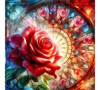 Sunlight Red Roses Jigsaw Puzzle 70 Pieces 45x45cm/18x18inch, Difficult Jigsaw Puzzles for Adults 70, Beautiful Art Work, Great Festive Puzzle Gift for Men/Women