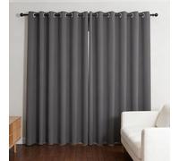 SUNLIMEI Cortinas Salon Modernas 120 x 185 cm Termicas Aislantes Frio y Calor Blackout Curtains con Ojales, Modernas, Elegantes, 1 Piezas para Habitacion Comedor Dormitorio, Gris Oscuro