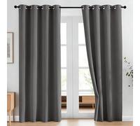 SUNLIMEI Cortinas Salon Modernas 120 x 270 cm Termicas Aislantes Frio y Calor Cortinas Largas con Ojales, Modernas, Elegantes, 1 Piezas para Sala de Estar Oficina Hotel Ventanas, Gris Oscuro