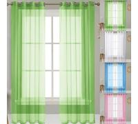 SUNLIMEI Cortinas Salon Modernas 250 x 130 cm Translucido Moderno Decoracion Cortinas Salon Translucidas con Ojales para Sala Cuarto Dormitorio Comedor Cocina Salón, Fruta Verde