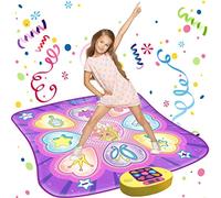 SunLin Alfombra de Baile para Niñas de 3 a 10 Años, con Luces LED, Volumen Ajustable, 9 Canciones Integradas, 7 Modos de Juego, 5 Niveles de Desafío, Cumpleaños para 3 4 5 6 Años