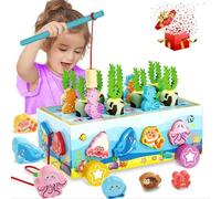 SUNLIRY Juguetes Montessori Juegos Educativos Niños 1 2 3 4 Años Juguetes Magneticos de Madera con Juego Tema de Animales Marinos Brinquedos Bebe Cumpleaños Navidad Regalo niño niña 1 2 3 4 años
