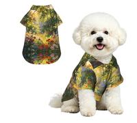Sunlit - Camisa para perro con estampado de jardín, camiseta hawaiana para cachorros, ropa transpirable para mascotas, adecuada para exteriores y festivales
