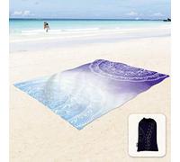 Sunlit Manta de Playa Suave y Sedosa de 106 x 81 Pulgadas, a Prueba de Arena, con Bolsillos en Las Esquinas y Bolsa de Malla para Fiestas en la Playa, Viajes, Camping y Festivales de música al Aire