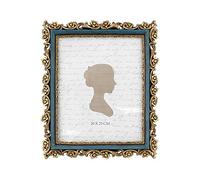 Sunlit Marco de fotos vintage de 20,3 x 25,4 cm, con frontal de cristal, para colgar en la pared, idea de regalo, color dorado y azul