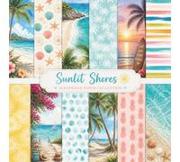 Sunlit Shores Scrapbook Paper Pad: Tropical Beach Designs for Scrapbooking & Crafts: 12 Coastal Patterns | 24 Single-Sided Pages | Ocean, Palm Trees, Seashells, Summer & Watercolor Beaches